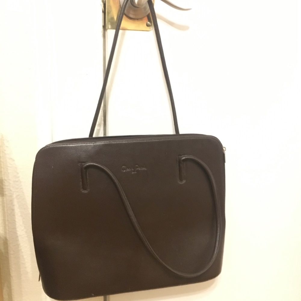 Cleo & Patek Brown Leather Portfolio Bag